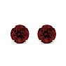 Garnet Earrings: Garnet Jewelry: 3 Carat Garnet Earrings In Sterling Silver, 8MM Image-2