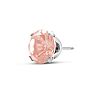 3 Carat Round Shape Morganite Earrings In Sterling Silver, 8MM Image-3