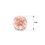 3 Carat Round Shape Morganite Earrings In Sterling Silver, 8MM Image-6