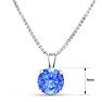1 1/2 Carat Tanzanite Necklace In Sterling Silver, 8MM Image-5