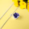 1 1/2 Carat Tanzanite Necklace In Sterling Silver, 8MM Image-7