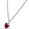1 1/2 Carat Created Ruby Necklace In Sterling Silver, 8MM Image-2