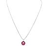 1 1/2 Carat Created Ruby Necklace In Sterling Silver, 8MM Image-3