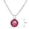 1 1/2 Carat Created Ruby Necklace In Sterling Silver, 8MM Image-5