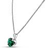 1-1/2 Carat 8mm Round Shape Created Emerald Necklaces In Sterling Silver, 18 Inch Chain Image-2
