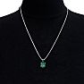 1-1/2 Carat 8mm Round Shape Created Emerald Necklaces In Sterling Silver, 18 Inch Chain Image-6
