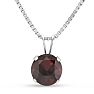 Garnet Necklace: Garnet Jewelry: 1 1/2 Carat Garnet Necklace In Sterling Silver, 8MM Image-1