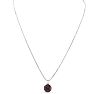 Garnet Necklace: Garnet Jewelry: 1 1/2 Carat Garnet Necklace In Sterling Silver, 8MM Image-3