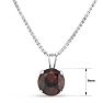 Garnet Necklace: Garnet Jewelry: 1 1/2 Carat Garnet Necklace In Sterling Silver, 8MM Image-5