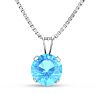 1 1/2 Carat Blue Topaz Necklace In Sterling Silver, 8MM Image-1