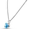1 1/2 Carat Blue Topaz Necklace In Sterling Silver, 8MM Image-2