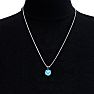 1 1/2 Carat Blue Topaz Necklace In Sterling Silver, 8MM Image-6