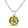 1 1/2 Carat Peridot Necklace In Sterling Silver, 8MM Image-1