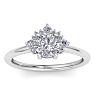 1 Carat Diamond Engagement Ring With Crown In 14 Karat White Gold Image-1