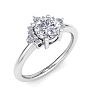 1 Carat Diamond Engagement Ring With Crown In 14 Karat White Gold Image-2