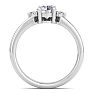1 Carat Diamond Engagement Ring With Crown In 14 Karat White Gold Image-3