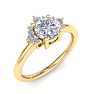 1 Carat Diamond Engagement Ring With Crown In 14 Karat Yellow Gold Image-2
