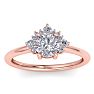 1 Carat Diamond Engagement Ring With Crown In 14 Karat Rose Gold Image-1