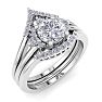 1 1/5 Carat Diamond Bridal Set With Crown In 14 Karat White Gold Image-2