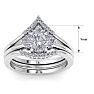 1 1/5 Carat Diamond Bridal Set With Crown In 14 Karat White Gold Image-5