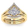 1 1/5 Carat Diamond Bridal Set With Crown In 14 Karat Yellow Gold Image-1