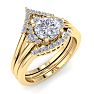 1 1/5 Carat Diamond Bridal Set With Crown In 14 Karat Yellow Gold Image-2