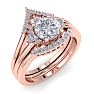 1 1/5 Carat Diamond Bridal Set With Crown In 14 Karat Rose Gold Image-2