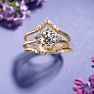 1 1/5 Carat Diamond Bridal Set With Crown In 14 Karat Yellow Gold Image-7