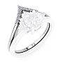 Moissanite Engagement Ring; 1/10 Carat Matching V Crown Moissanite Wedding Band Ring In 14 Karat White Gold Image-2