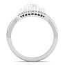 1/10 Carat Matching C Crown Diamond Wedding Band Ring In 14 Karat White Gold Image-3