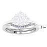 Moissanite Engagement Ring; 1/10 Carat Matching C Crown Moissanite Wedding Band Ring In 14 Karat White Gold Image-5