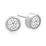 2 Carat Bezel Set Diamond Stud Earrings Crafted In 14 Karat White Gold Image-1