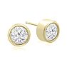 2 Carat Bezel Set Diamond Stud Earrings Crafted In 14 Karat Yellow Gold Image-1