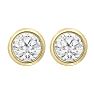 2 Carat Bezel Set Diamond Stud Earrings Crafted In 14 Karat Yellow Gold Image-2