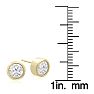 2 Carat Bezel Set Diamond Stud Earrings Crafted In 14 Karat Yellow Gold Image-5