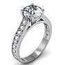 2 Carat Classic Engagement Ring With 1 1/2 Carat Center Diamond In 14K White Gold Image-2