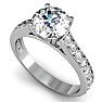 2 Carat Classic Engagement Ring With 1 1/2 Carat Center Diamond In 14K White Gold Image-4