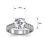2 Carat Classic Engagement Ring With 1 1/2 Carat Center Diamond In 14K White Gold Image-6