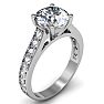 2 1/2 Carat Classic Engagement Ring With 2 Carat Center Diamond In 14K White Gold Image-2