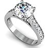 2 1/2 Carat Classic Engagement Ring With 2 Carat Center Diamond In 14K White Gold Image-4