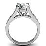 2 1/2 Carat Classic Engagement Ring With 2 Carat Center Diamond In 14K White Gold Image-5