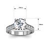 2 1/2 Carat Classic Engagement Ring With 2 Carat Center Diamond In 14K White Gold Image-6