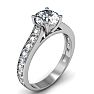 1 1/2 Carat Classic Engagement Ring With 1 Carat Center Diamond In 14K White Gold Image-2