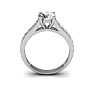 1 1/2 Carat Classic Engagement Ring With 1 Carat Center Diamond In 14K White Gold Image-4