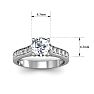 1 1/2 Carat Classic Engagement Ring With 1 Carat Center Diamond In 14K White Gold Image-5