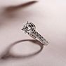1 1/2 Carat Classic Engagement Ring With 1 Carat Center Diamond In 14K White Gold Image-8