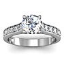 1 1/2 Carat Classic Engagement Ring With 1 Carat Center Diamond In 14K White Gold Image-1