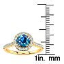 2 1/4 Carat Perfect Halo Blue Diamond Engagement Ring In 14K Yellow Gold Image-5