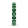 4 Carat Round Emerald Eternity Ring In 14 Karat White Gold, Ring Size 4.5 Image-4