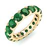 4 Carat Round Emerald Eternity Ring In 14 Karat Yellow Gold, Ring Size 8 Image-2